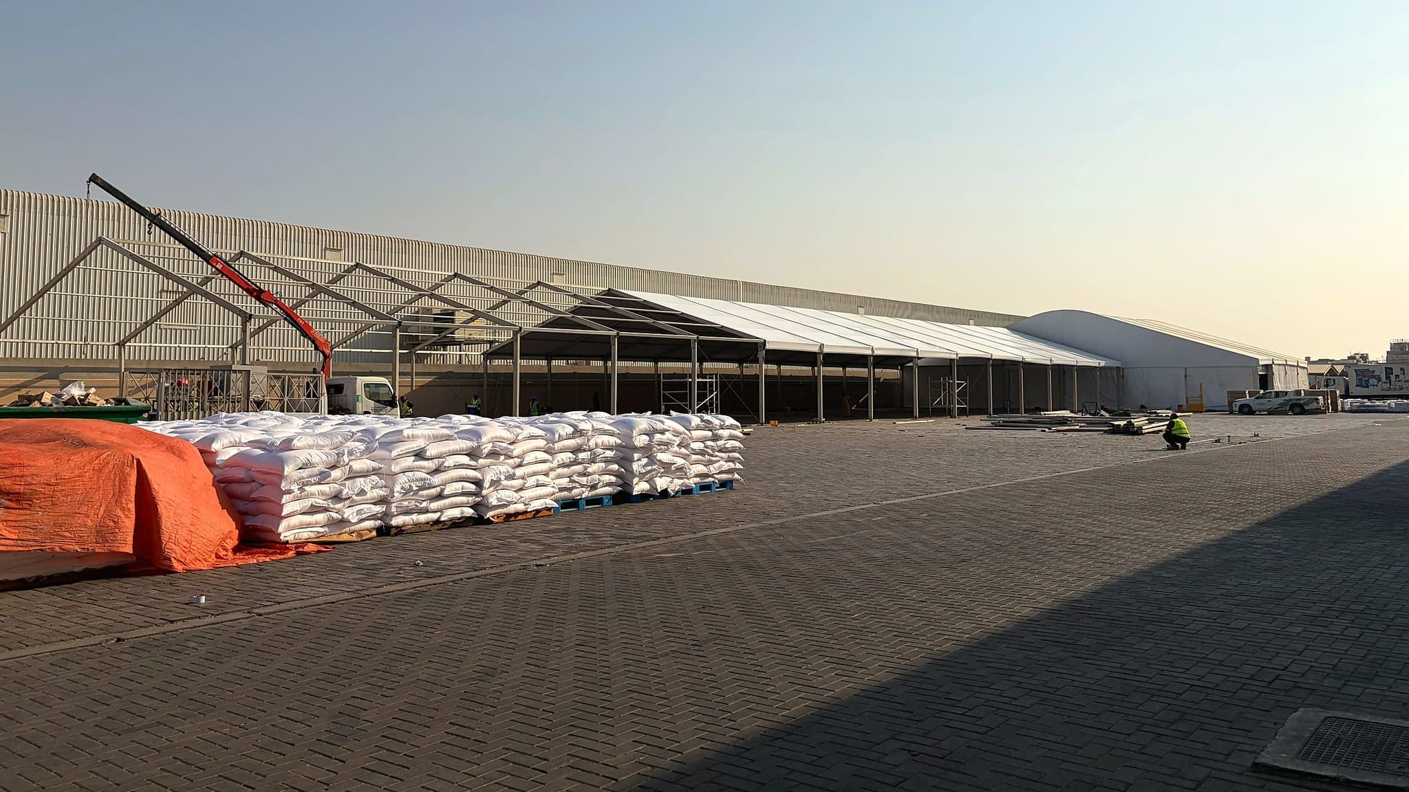 4,000 sqm industrial storage tent installed by Tent Now in Abu Dhabi