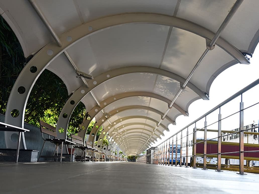 Pool shade structures UAE — swimming pool canopies for villas and hotels