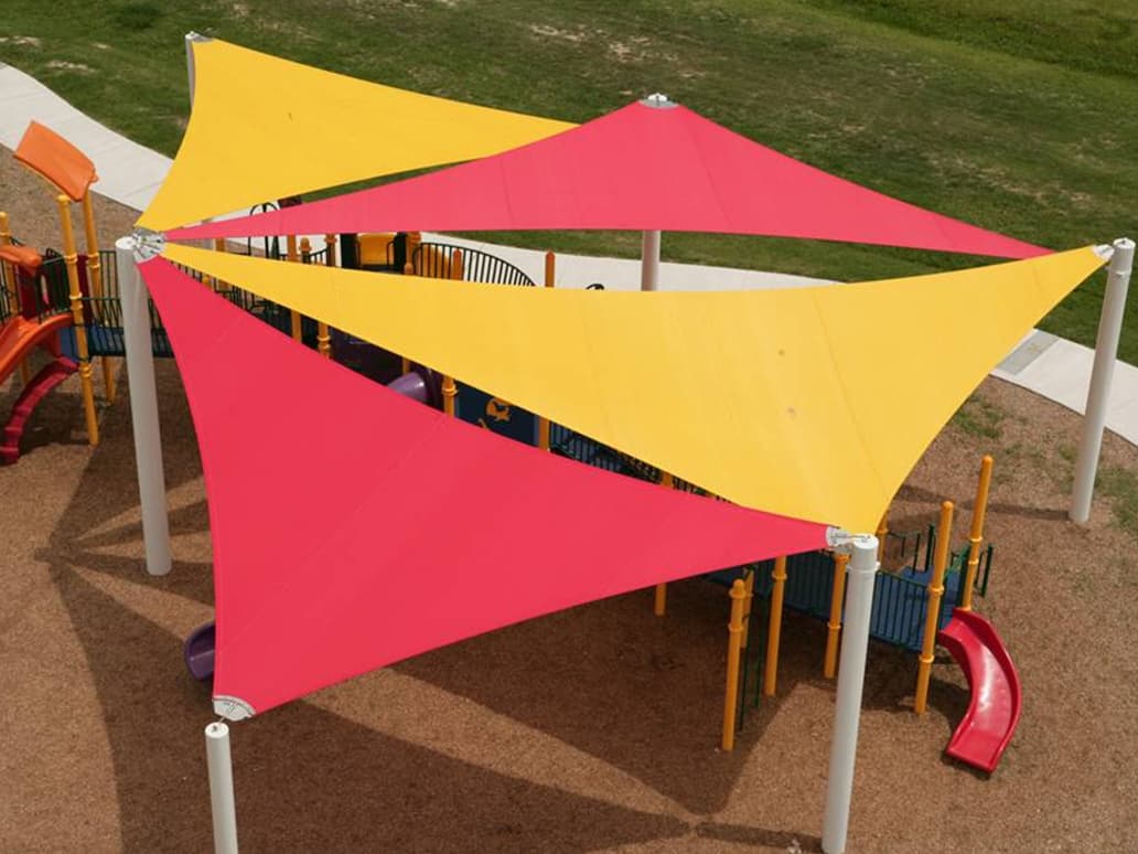 Walkway shade structures UAE — covered pedestrian paths